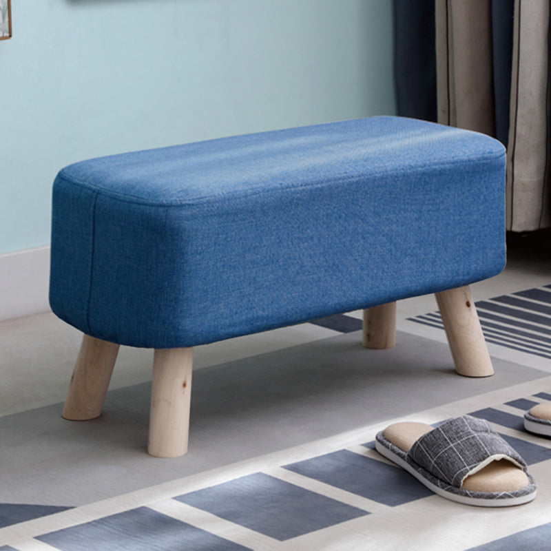 Pure Color Ottoman Linen Blend Rectangle Fade Resistant Standard Ottoman Blue 1 Piece Clearhalo 'furn' 'furn_ottomans_poufs' 'Furniture' 'Living Room Furniture' 'Ottomans & Poufs' 'ottomans_poufs' 6008817
