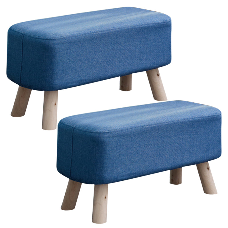 Pure Color Ottoman Linen Blend Rectangle Fade Resistant Standard Ottoman Blue 2 Piece Set Clearhalo 'furn' 'furn_ottomans_poufs' 'Furniture' 'Living Room Furniture' 'Ottomans & Poufs' 'ottomans_poufs' 6008818