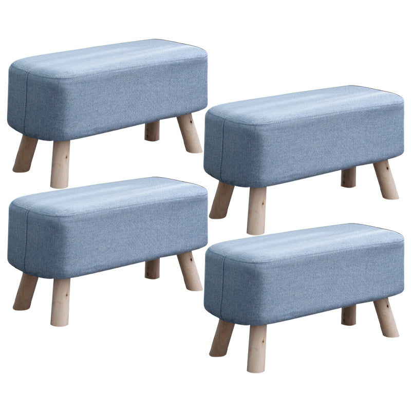 Pure Color Ottoman Linen Blend Rectangle Fade Resistant Standard Ottoman Light Blue 4 Piece Set Clearhalo 'furn' 'furn_ottomans_poufs' 'Furniture' 'Living Room Furniture' 'Ottomans & Poufs' 'ottomans_poufs' 6008822