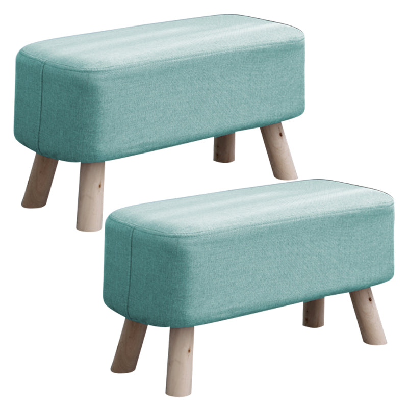 Pure Color Ottoman Linen Blend Rectangle Fade Resistant Standard Ottoman Green 2 Piece Set Clearhalo 'furn' 'furn_ottomans_poufs' 'Furniture' 'Living Room Furniture' 'Ottomans & Poufs' 'ottomans_poufs' 6008824