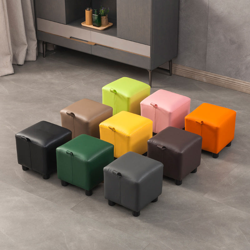 Orange Modern Standard Faux Leather Square Standard para sala de estar