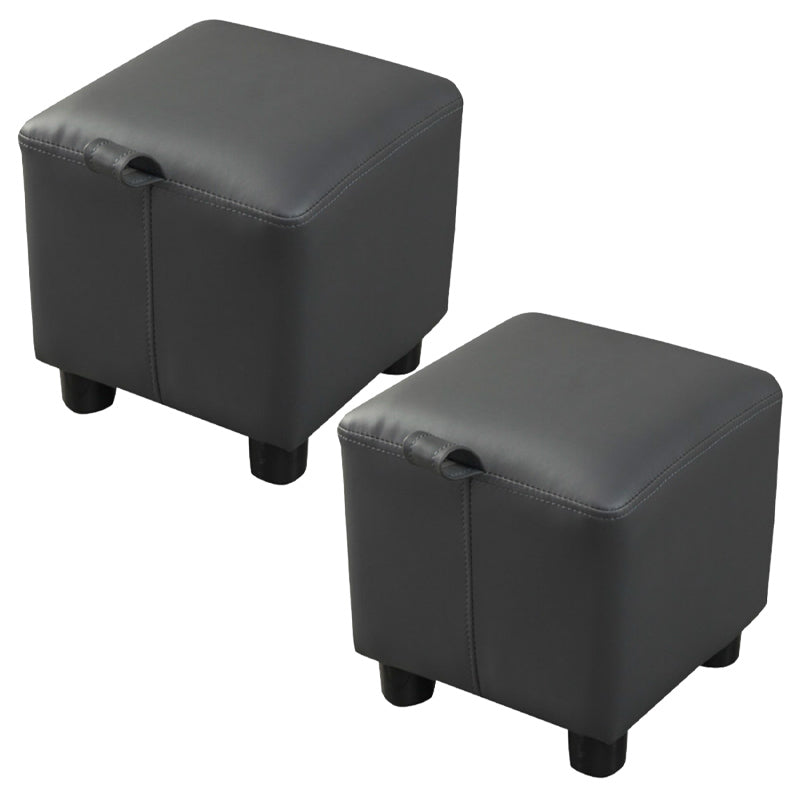 Orange Modern Standard Faux Leather Square Standard for Living Room