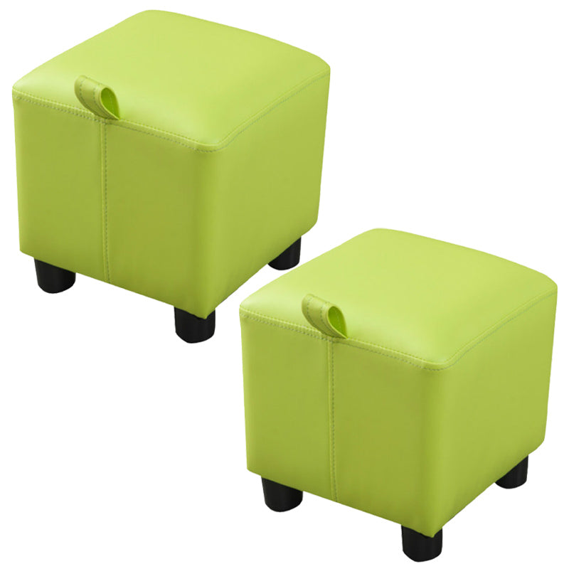 Orange Modern Standard Faux Leather Square Standard para sala de estar