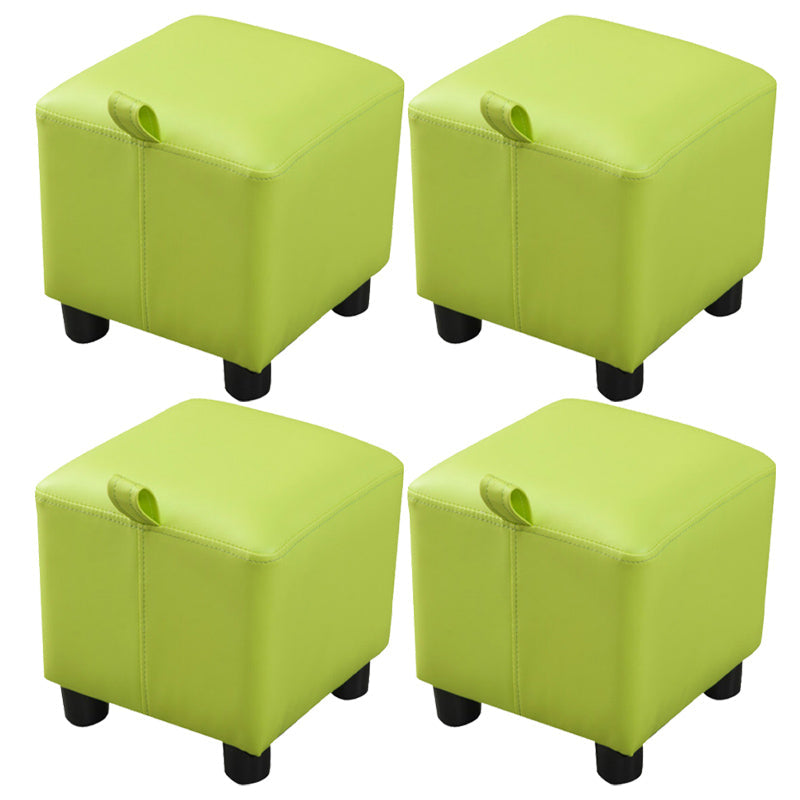 Orange Modern Standard Faux Leather Square Standard para sala de estar