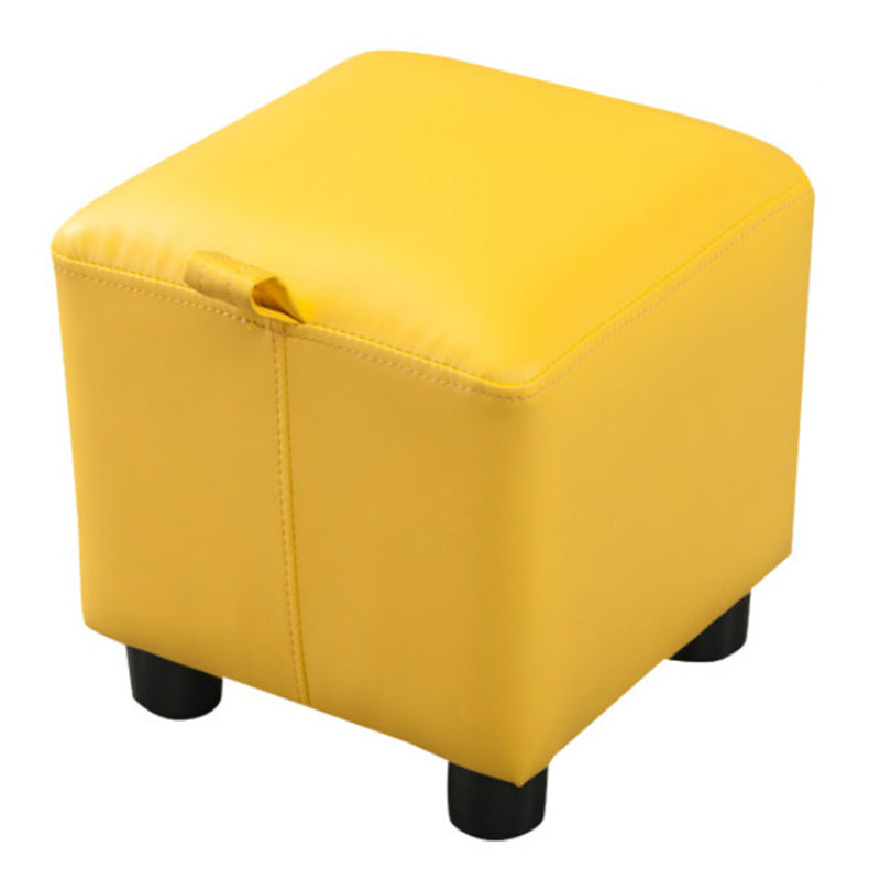 Orange Modern Standard Faux Leather Square Standard para sala de estar