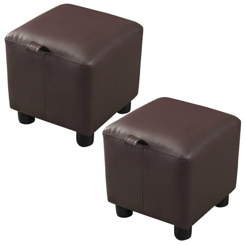 Orange Modern Standard Faux Leather Square Standard para sala de estar