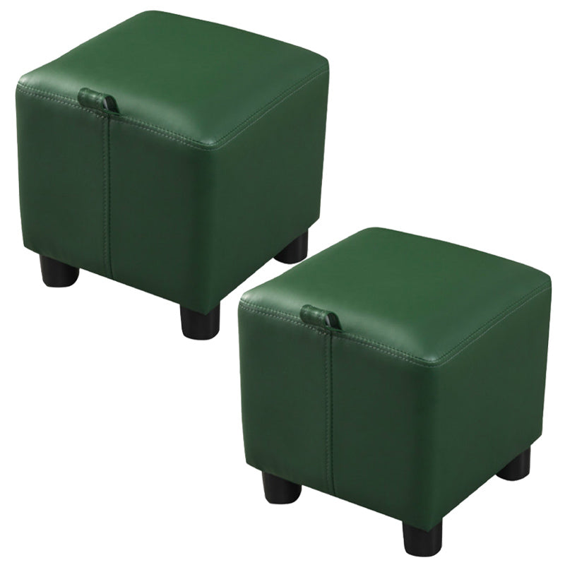 Orange Modern Standard Faux Leather Square Standard para sala de estar