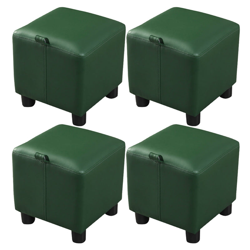 Orange Modern Standard Faux Leather Square Standard for Living Room