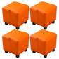 Orange Modern Standard Faux Leather Square Standard para sala de estar