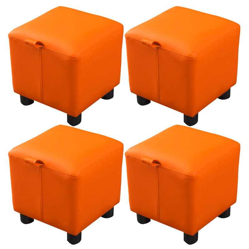 Oranje moderne standaard faux lederen vierkant standaard voor woonkamer