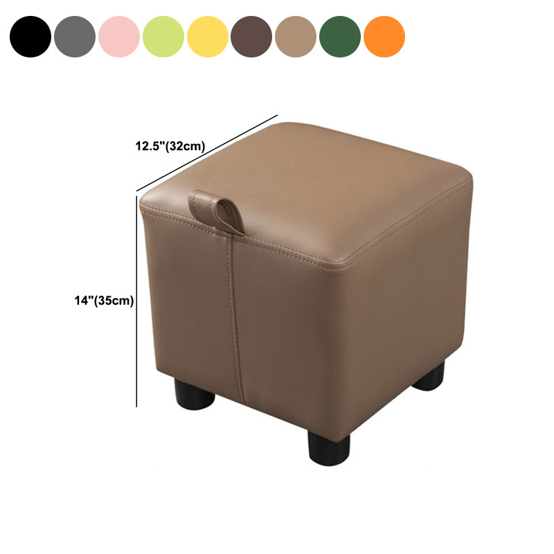 Orange Modern Standard Faux Leather Square Standard para sala de estar