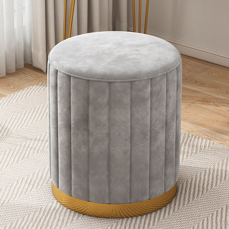 Velvet Ottoman Whole Colored Cylinder Shape Contemporary Scratch Resistant Pouf Clearhalo 'furn' 'furn_ottomans_poufs' 'Furniture' 'Living Room Furniture' 'Ottomans & Poufs' 'ottomans_poufs' 6008872