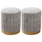 Velvet Ottoman Whole Colored Cylinder Shape Contemporary Scratch Resistant Pouf Grey 2 Piece Set Clearhalo 'furn' 'furn_ottomans_poufs' 'Furniture' 'Living Room Furniture' 'Ottomans & Poufs' 'ottomans_poufs' 6008874