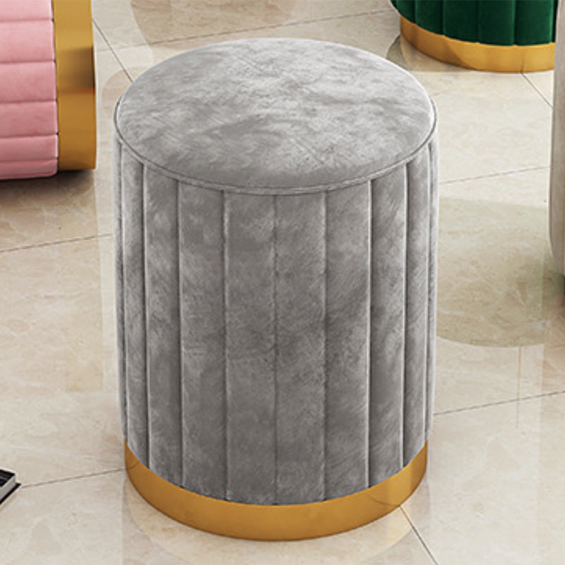 Velvet Ottoman Whole Colored Cylinder Shape Contemporary Scratch Resistant Pouf Clearhalo 'furn' 'furn_ottomans_poufs' 'Furniture' 'Living Room Furniture' 'Ottomans & Poufs' 'ottomans_poufs' 6008875