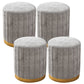 Velvet Ottoman Whole Colored Cylinder Shape Contemporary Scratch Resistant Pouf Grey 4 Piece Set Clearhalo 'furn' 'furn_ottomans_poufs' 'Furniture' 'Living Room Furniture' 'Ottomans & Poufs' 'ottomans_poufs' 6008877