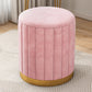 Velvet Ottoman Whole Colored Cylinder Shape Contemporary Scratch Resistant Pouf Pink 1 Piece Clearhalo 'furn' 'furn_ottomans_poufs' 'Furniture' 'Living Room Furniture' 'Ottomans & Poufs' 'ottomans_poufs' 6008878