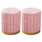 Velvet Ottoman Whole Colored Cylinder Shape Contemporary Scratch Resistant Pouf Pink 2 Piece Set Clearhalo 'furn' 'furn_ottomans_poufs' 'Furniture' 'Living Room Furniture' 'Ottomans & Poufs' 'ottomans_poufs' 6008881