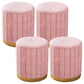 Velvet Ottoman Whole Colored Cylinder Shape Contemporary Scratch Resistant Pouf Pink 4 Piece Set Clearhalo 'furn' 'furn_ottomans_poufs' 'Furniture' 'Living Room Furniture' 'Ottomans & Poufs' 'ottomans_poufs' 6008883