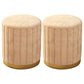 Velvet Ottoman Whole Colored Cylinder Shape Contemporary Scratch Resistant Pouf Yellow 2 Piece Set Clearhalo 'furn' 'furn_ottomans_poufs' 'Furniture' 'Living Room Furniture' 'Ottomans & Poufs' 'ottomans_poufs' 6008886