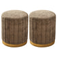 Velvet Ottoman Whole Colored Cylinder Shape Contemporary Scratch Resistant Pouf Brown 2 Piece Set Clearhalo 'furn' 'furn_ottomans_poufs' 'Furniture' 'Living Room Furniture' 'Ottomans & Poufs' 'ottomans_poufs' 6008889