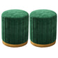 Velvet Ottoman Whole Colored Cylinder Shape Contemporary Scratch Resistant Pouf Green 2 Piece Set Clearhalo 'furn' 'furn_ottomans_poufs' 'Furniture' 'Living Room Furniture' 'Ottomans & Poufs' 'ottomans_poufs' 6008895