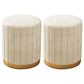 Velvet Ottoman Whole Colored Cylinder Shape Contemporary Scratch Resistant Pouf Beige 2 Piece Set Clearhalo 'furn' 'furn_ottomans_poufs' 'Furniture' 'Living Room Furniture' 'Ottomans & Poufs' 'ottomans_poufs' 6008898