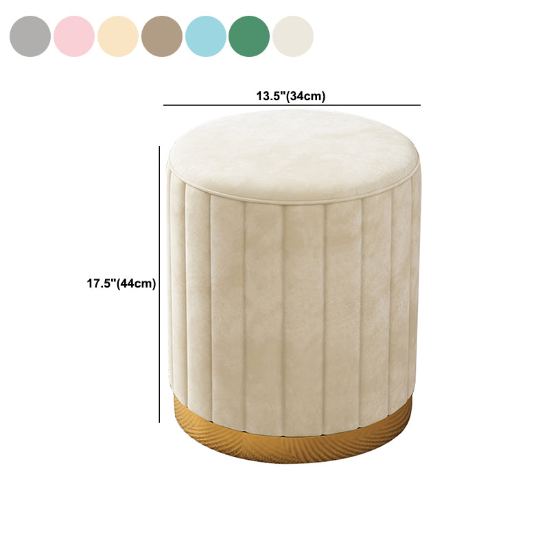 Velvet Ottoman Whole Colored Cylinder Shape Contemporary Scratch Resistant Pouf Clearhalo 'furn' 'furn_ottomans_poufs' 'Furniture' 'Living Room Furniture' 'Ottomans & Poufs' 'ottomans_poufs' 6008900