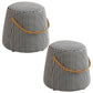Portable Pouf Pure Color Cylinder Shape Modern Fabric Stain Resistant Pouf Ottoman Black 2 Piece Set Clearhalo 'furn' 'furn_ottomans_poufs' 'Furniture' 'Living Room Furniture' 'Ottomans & Poufs' 'ottomans_poufs' 6008904