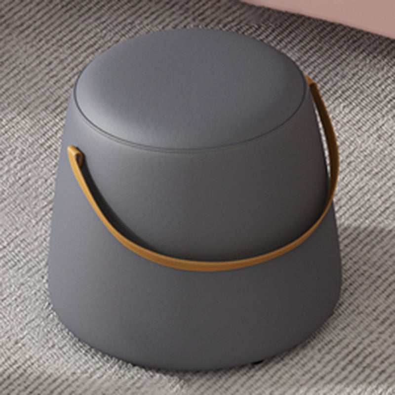 Portable Pouf Pure Color Cylinder Shape Modern Fabric Stain Resistant Pouf Ottoman Grey 1 Piece Clearhalo 'furn' 'furn_ottomans_poufs' 'Furniture' 'Living Room Furniture' 'Ottomans & Poufs' 'ottomans_poufs' 6008908