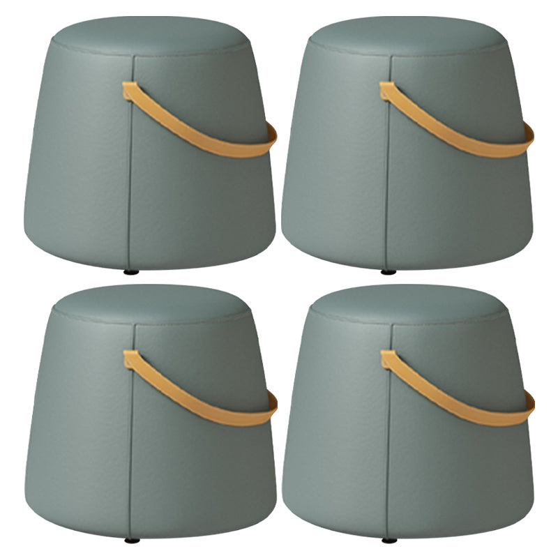 Portable Pouf Pure Color Cylinder Shape Modern Fabric Stain Resistant Pouf Ottoman Blue 4 Piece Set Clearhalo 'furn' 'furn_ottomans_poufs' 'Furniture' 'Living Room Furniture' 'Ottomans & Poufs' 'ottomans_poufs' 6008923