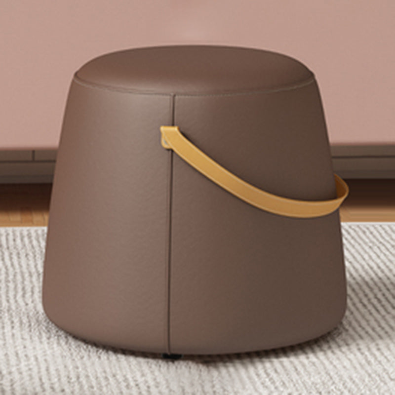 Portable Pouf Pure Color Cylinder Shape Modern Fabric Stain Resistant Pouf Ottoman Coffee 1 Piece Clearhalo 'furn' 'furn_ottomans_poufs' 'Furniture' 'Living Room Furniture' 'Ottomans & Poufs' 'ottomans_poufs' 6008925