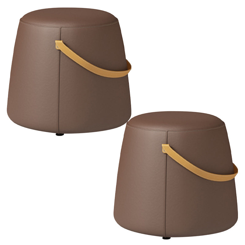 Portable Pouf Pure Color Cylinder Shape Modern Fabric Stain Resistant Pouf Ottoman Coffee 2 Piece Set Clearhalo 'furn' 'furn_ottomans_poufs' 'Furniture' 'Living Room Furniture' 'Ottomans & Poufs' 'ottomans_poufs' 6008926