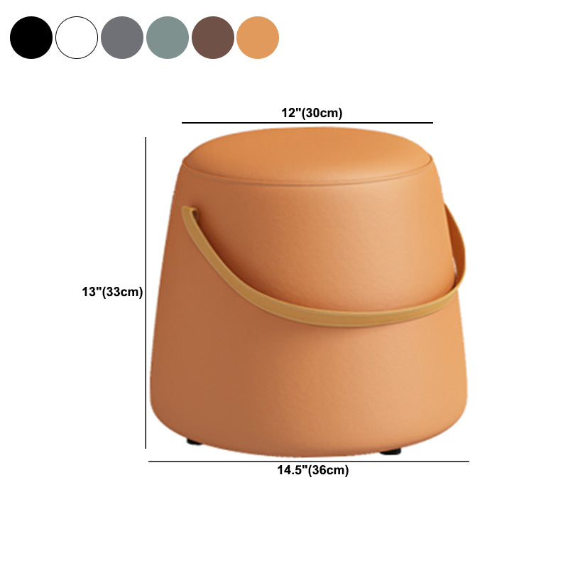 Portable Pouf Pure Color Cylinder Shape Modern Fabric Stain Resistant Pouf Ottoman Clearhalo 'furn' 'furn_ottomans_poufs' 'Furniture' 'Living Room Furniture' 'Ottomans & Poufs' 'ottomans_poufs' 6008931