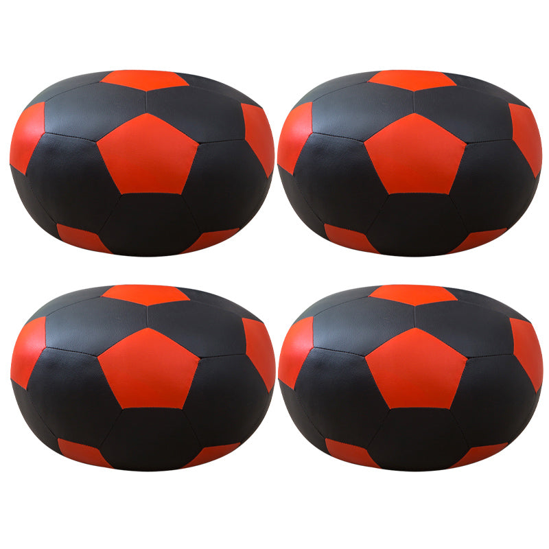 Upholstered Pouf Color Panel Tear Resistant Round Faux Leather Fabric Modern Pouf Black 4 Piece Set Clearhalo 'furn' 'furn_ottomans_poufs' 'Furniture' 'Living Room Furniture' 'Ottomans & Poufs' 'ottomans_poufs' 6008937
