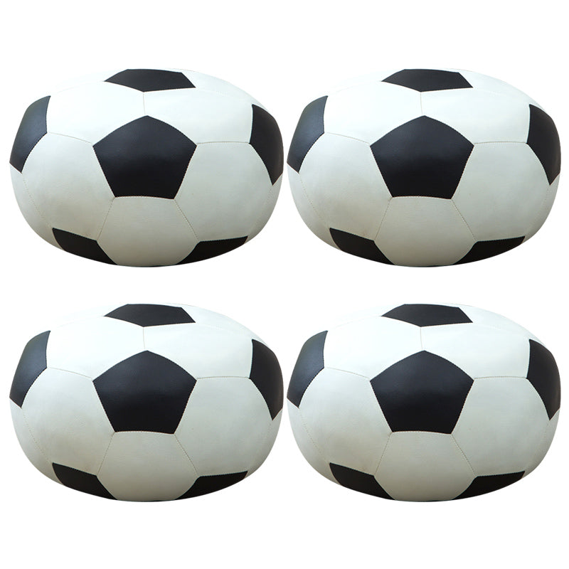 Upholstered Pouf Color Panel Tear Resistant Round Faux Leather Fabric Modern Pouf White 4 Piece Set Clearhalo 'furn' 'furn_ottomans_poufs' 'Furniture' 'Living Room Furniture' 'Ottomans & Poufs' 'ottomans_poufs' 6008943