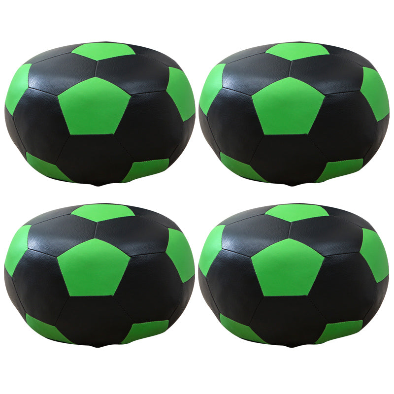 Upholstered Pouf Color Panel Tear Resistant Round Faux Leather Fabric Modern Pouf Green 4 Piece Set Clearhalo 'furn' 'furn_ottomans_poufs' 'Furniture' 'Living Room Furniture' 'Ottomans & Poufs' 'ottomans_poufs' 6008959