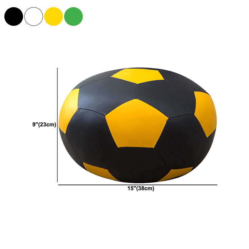 Upholstered Pouf Color Panel Tear Resistant Round Faux Leather Fabric Modern Pouf Clearhalo 'furn' 'furn_ottomans_poufs' 'Furniture' 'Living Room Furniture' 'Ottomans & Poufs' 'ottomans_poufs' 6008964