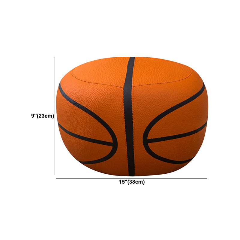 Upholstered Pouf Color Panel Tear Resistant Round Faux Leather Fabric Modern Pouf Clearhalo 'furn' 'furn_ottomans_poufs' 'Furniture' 'Living Room Furniture' 'Ottomans & Poufs' 'ottomans_poufs' 6008965