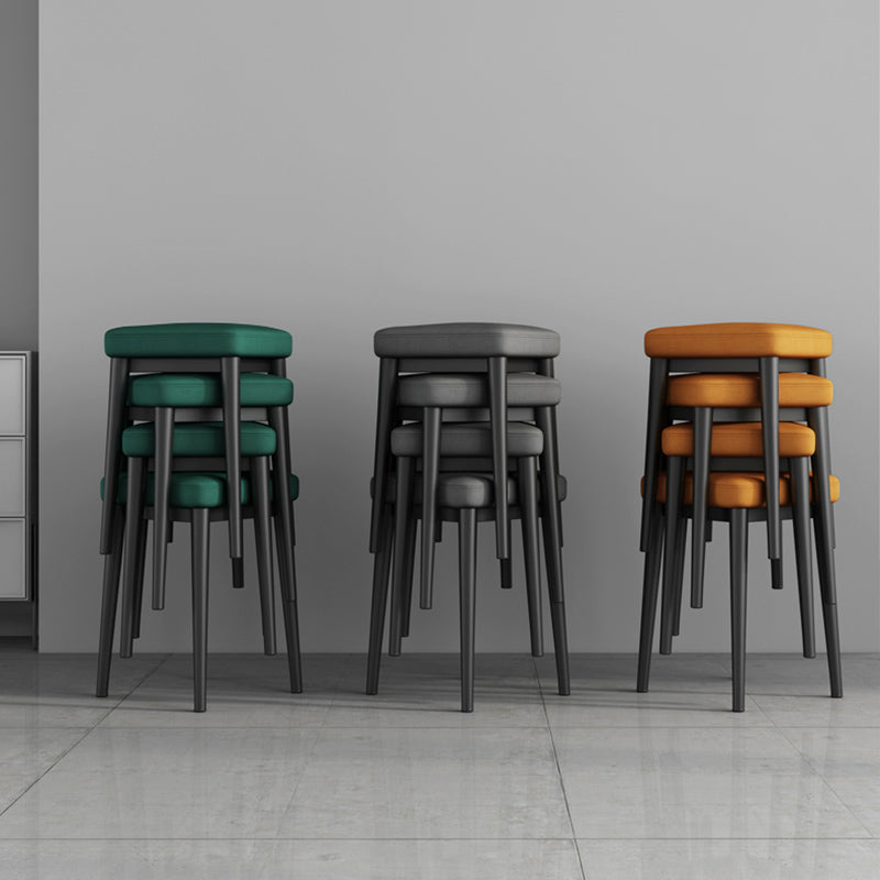 Square Ottoman Solid Color Upholstered Metal Frame Fabric Standard Ottoman Clearhalo 'furn' 'furn_ottomans_poufs' 'Furniture' 'Living Room Furniture' 'Ottomans & Poufs' 'ottomans_poufs' 6008970