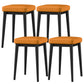 Square Ottoman Solid Color Upholstered Metal Frame Fabric Standard Ottoman Orange 4 Piece Set Black Clearhalo 'furn' 'furn_ottomans_poufs' 'Furniture' 'Living Room Furniture' 'Ottomans & Poufs' 'ottomans_poufs' 6008971