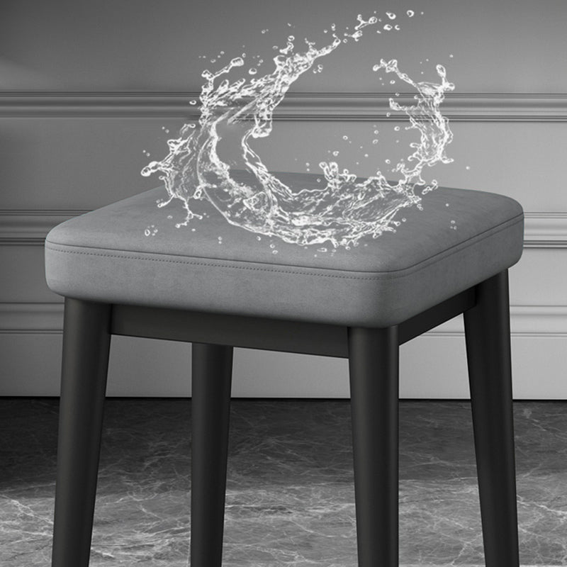 Square Ottoman Solid Color Upholstered Metal Frame Fabric Standard Ottoman Clearhalo 'furn' 'furn_ottomans_poufs' 'Furniture' 'Living Room Furniture' 'Ottomans & Poufs' 'ottomans_poufs' 6008979