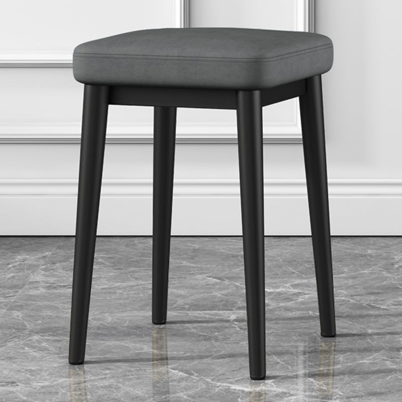 Square Ottoman Solid Color Upholstered Metal Frame Fabric Standard Ottoman Dark Gray 1 Piece Black Clearhalo 'furn' 'furn_ottomans_poufs' 'Furniture' 'Living Room Furniture' 'Ottomans & Poufs' 'ottomans_poufs' 6008985