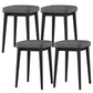Square Ottoman Solid Color Upholstered Metal Frame Fabric Standard Ottoman Dark Gray 4 Piece Set Black Clearhalo 'furn' 'furn_ottomans_poufs' 'Furniture' 'Living Room Furniture' 'Ottomans & Poufs' 'ottomans_poufs' 6008988
