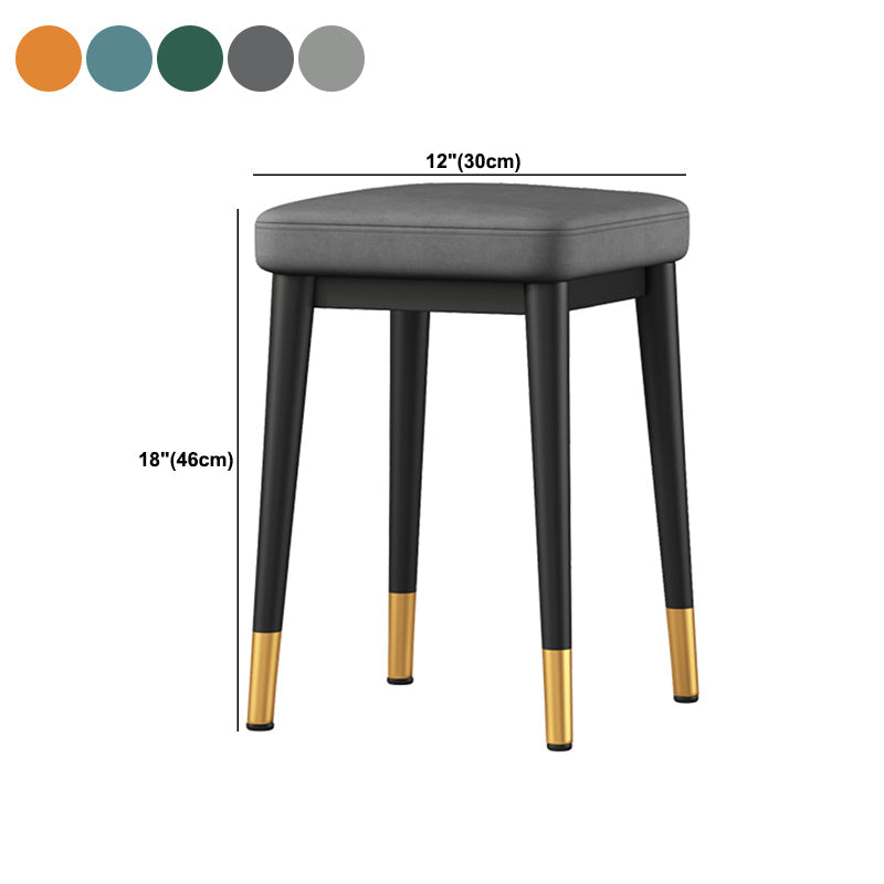 Square Ottoman Solid Color Upholstered Metal Frame Fabric Standard Ottoman Clearhalo 'furn' 'furn_ottomans_poufs' 'Furniture' 'Living Room Furniture' 'Ottomans & Poufs' 'ottomans_poufs' 6009010