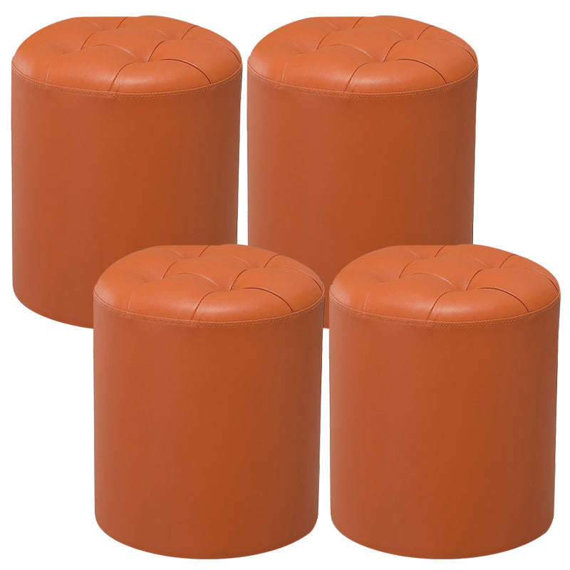 Moderna otomana otomana de cuero tapizado de cuero con mechones sólidos resistentes a la mancha sólida otomana