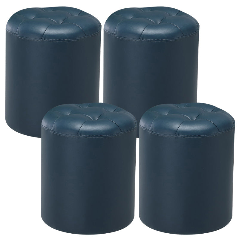 Moderna otomana otomana de cuero tapizado de cuero con mechones sólidos resistentes a la mancha sólida otomana