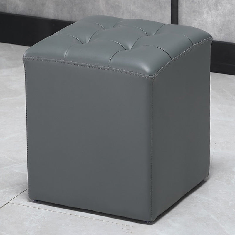 Modern Pouf Ottomaans Echt lederen gestoffeerde getuft vlekbestendige vaste kleur Ottoman Ottoman