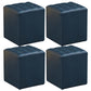 Contemporary Pouf Ottoman Genuine Leather Upholstered Tufted Solid Color Ottoman Blue Square 4 Piece Set Clearhalo 'furn' 'furn_ottomans_poufs' 'Furniture' 'Living Room Furniture' 'Ottomans & Poufs' 'ottomans_poufs' 6009109
