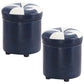 Modern Pouf Ottoman Faux Leather Tufted Geometric Printed Cylinder Shape Ottoman Blue-Yellow 2 Piece Set Clearhalo 'furn' 'furn_ottomans_poufs' 'Furniture' 'Living Room Furniture' 'Ottomans & Poufs' 'ottomans_poufs' 6009135