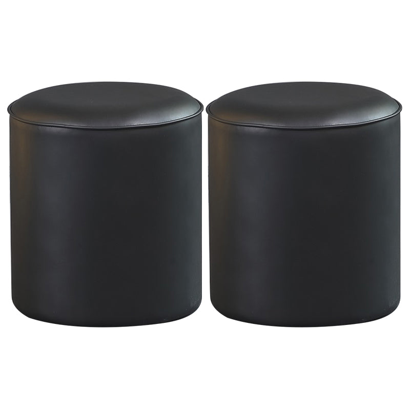 Pouf pouf contemporain Ottoman authentique en cuir rembourré de couleur solide ottoman